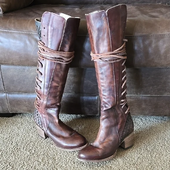 Freebird by Steven Carver Rustic Brown Lace-Up Boots